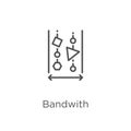 bandwith icon vector from g collection. Thin line bandwith outline icon vector illustration. Outline, thin line bandwith icon for Royalty Free Stock Photo