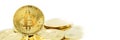 Baner Bitcoin Cryptocurrency , panorama gold coins , mining , future money