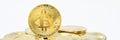 Baner Bitcoin Cryptocurrency , panorama gold coins , mining , future money
