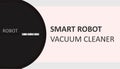 Baner with a robot vacuum cleaner. Smart robot vacuum cleaner. Cleaning of dirt, dust. Vector illustration