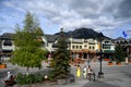 Banff, Alberta, Canada - August 10, 2023: Central street the city of Banff in Alberta, Canada