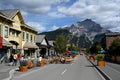 Banff, Alberta, Canada - August 10, 2023: Central street the city of Banff in Alberta, Canada