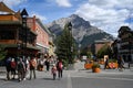 Banff, Alberta, Canada - August 10, 2023: Central street the city of Banff in Alberta, Canada