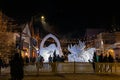 Banff, Alberta Canada - Beautiful snow sculptures at the Banff Snow Days International Snow Carving Competition.
