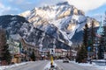 Banff, Alberta Canada - View of downtown Banff National Park, a Unesco World Heritage Site, during the winter.