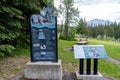 Informational signs explaining the elk wildlife presence in the area of the Bow Valley