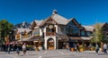 Banff, Alberta, Canada September 21, 2022 A street scene in the downtown area with people