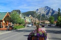 Banff Avenue in Morning Sun with Cascade Mountain, Banff National Park, Alberta Royalty Free Stock Photo