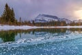 Banff Mountains At Cascade Ponds At Sunrise Royalty Free Stock Photo