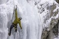 Solo Ice Climber in Johnston Canyon