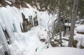 People Observing Ice Climbers in Johnston Canyon
