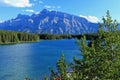 Banff National Park, Alberta, Two Jack Lake below Lake Minnewanka with Sulphur Mountain, Rocky Mountains, Canada Royalty Free Stock Photo