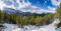 Banff National Park beautiful mountain landscape. Panorama view Mount Rundle valley. Hoodoos Viewpoint, Canadian Rockies. Royalty Free Stock Photo