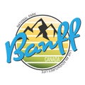 Banff national park logo badge on white background, vector illustration