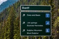 Banff Town Information road signs Royalty Free Stock Photo