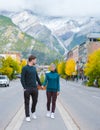 Banff village in Banff national park Canada Canadian rockies during Autumn fall season Royalty Free Stock Photo