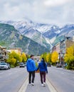 Banff village in Banff national park Canada Canadian rockies during Autumn fall season Royalty Free Stock Photo