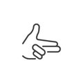 Bang bang gesture line icon