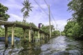 Taling Chan District,Bangkok\'s Thonburi side on May14,2022:Waterfront and rural atmosphere at Khlong Bang Chueak Nang