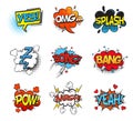 Bang comic bubble speech and smash, omg and pow Royalty Free Stock Photo