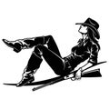 Bang-Bang cowgirl, Girl, Wild West , Cricut Silhouette svg, Vector Clip Art, Cut Ready Files Royalty Free Stock Photo