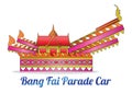 Bang fai rocket festival parade car,belief in big snake that prayed for rain for agriculture activity