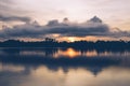 Bang Krachao with Chao Phraya River in Morning Sky