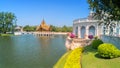 Bang Pa-In Royal Palace, also known as the Summer Palace, is a palacecomplex formerly used by the Thai kings. Royalty Free Stock Photo