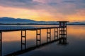 Bang Phra Reservoir Chonburi, Thailand. With the morning light, w Royalty Free Stock Photo