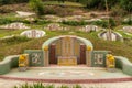 Green-gold Family grave at Chao Pho Khao Chalak Cemetery, Bang Phra, Thailand Royalty Free Stock Photo