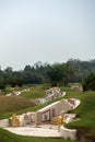 Line of graves at Chao Pho Khao Chalak Cemetery, Bang Phra, Thailand
