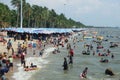 Bang Saen Chonburi, Thailand - April 15, 2018 Many tourists come to the sea. in the long weekend holiday. Songkran Festival Royalty Free Stock Photo