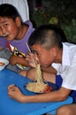 Bang Saen, Thailand: Boy Eating Pasta