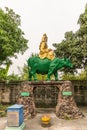 Lie Lu-Oew Koong, god on green bull at Wang Saen Suk monastery, Bang Saen, Thailand