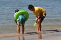 Bang Saen, Thailand: Thai Boys Playing in Sea Royalty Free Stock Photo