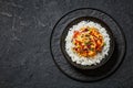 bang bang shrimp rice bowl with fresh veggies