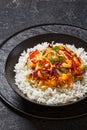 bang bang shrimp rice bowl with fresh veggies