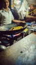 Bangalore city street, cooking rice