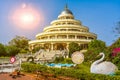 Bangalore, India - 08.012023: Ashram of Hindu spiritual master Sr Sri Ravi shankar. It's the main Ashram of Art of Royalty Free Stock Photo