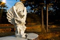 Bangalore, India - 10.01.2023: Close up Garuda Statue. Indian traditional symbol of hindu religion.