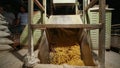 A view of soap noodles or pellets dumped in the plodder chamber