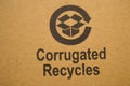 BANGALORE INDIA June 13, 2019 : Corrugated recycles printed on card board