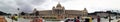 Bangalore, India: Panorama view of hustle bustle on road with transportation against state legislature