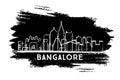 Bangalore India Skyline Silhouette. Hand Drawn Sketch.