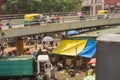 Bangalore, India - 4th June 2019 : Aerial view of Busy people at KR Market also known as City Market, It is the largest wholesale Royalty Free Stock Photo