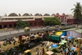 Bangalore, India - 4th June 2019 : Aerial view of Busy people at KR Market also known as City Market, It is the largest wholesale Royalty Free Stock Photo