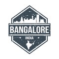 Bangalore India Travel Stamp Icon Skyline City Design Tourism Stamp Vector.