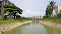 Beautiful view of BBMP Kalena Agrahara Lake. Spread across seven acres with freshwater, thick greenery lake Royalty Free Stock Photo