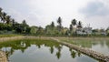 Beautiful view of BBMP Kalena Agrahara Lake. Spread across seven acres with freshwater, thick greenery lake Royalty Free Stock Photo