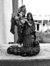 Closeup of Lord Krishna and Radha Statue. Show Piece of Hindu Gods Royalty Free Stock Photo